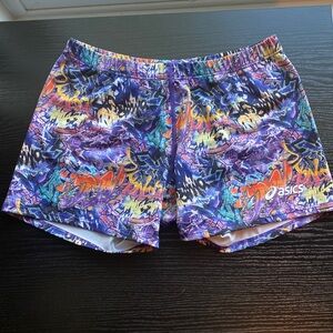 Vintage ASICS graffiti biker shorts - M
